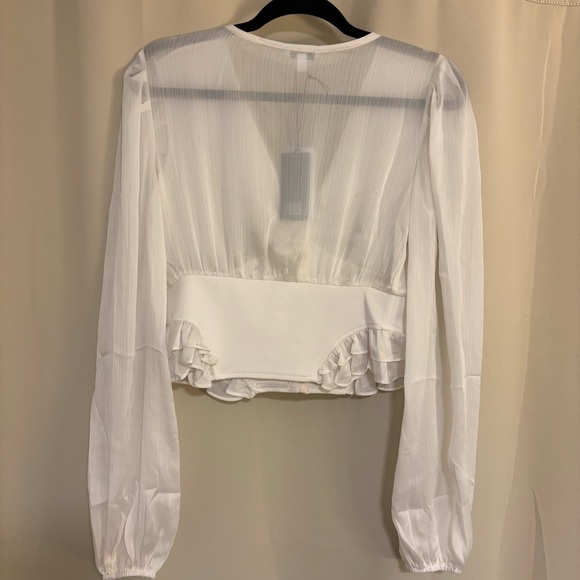 NWT GUESS Dove White Corset Top - Picture 8 of 9